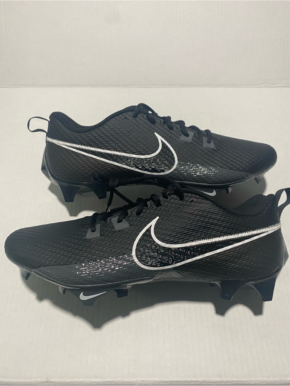 Nike Black Cleats with White Swoosh 13 wide
